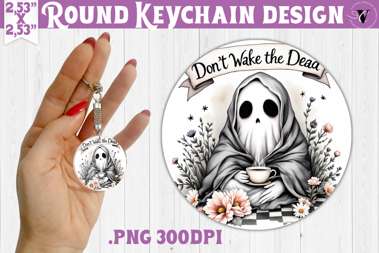 Round keychain | Checkered | Retro Halloween