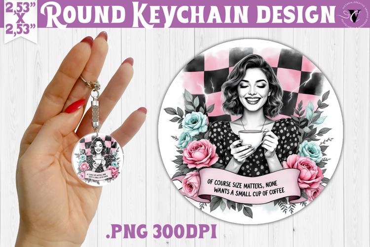 Round keychain | Checkered | Retro and Vintage