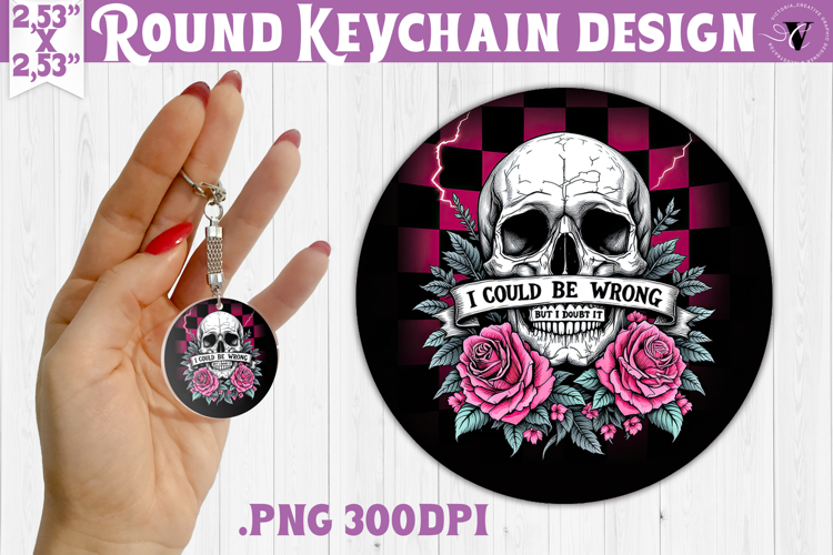 Round keychain | Checkered | Retro Halloween