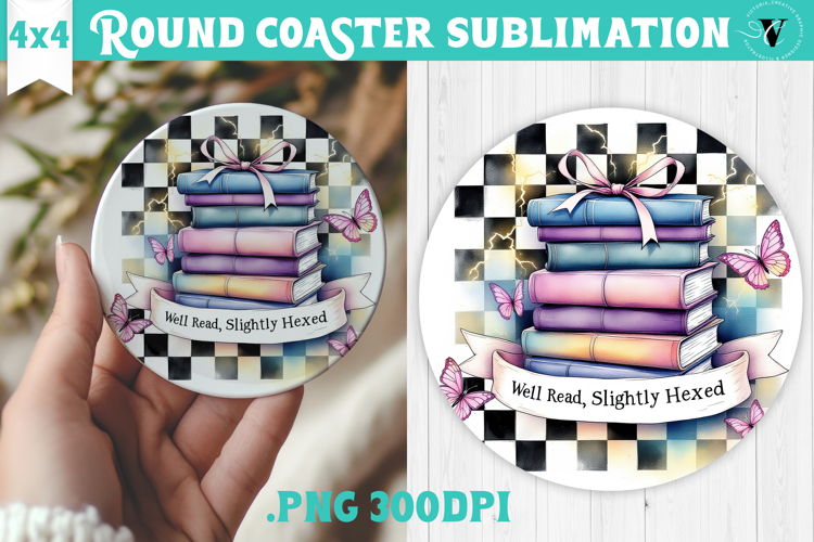 Round Coasters | Checkered | Retro Halloween