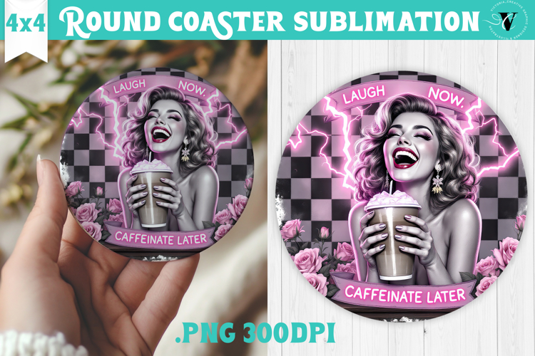 Round Coasters | Checkered | Retro and Vintage