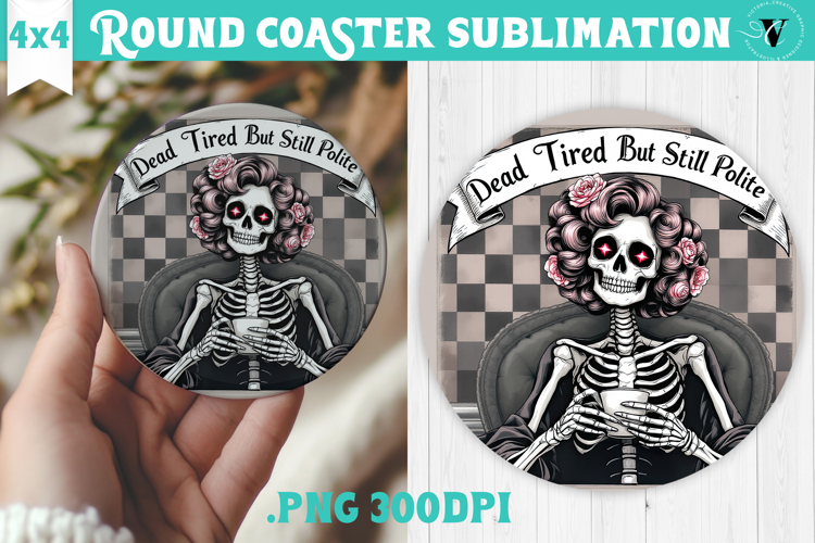 Round Coasters | Checkered | Retro Halloween