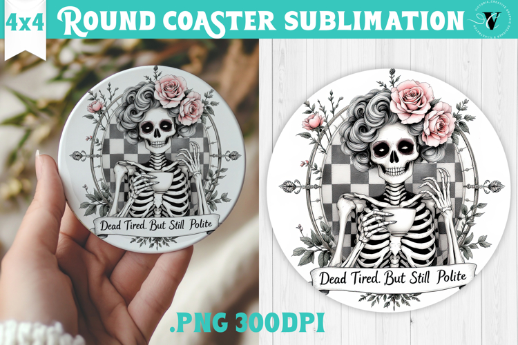 Round Coasters | Checkered | Retro Halloween