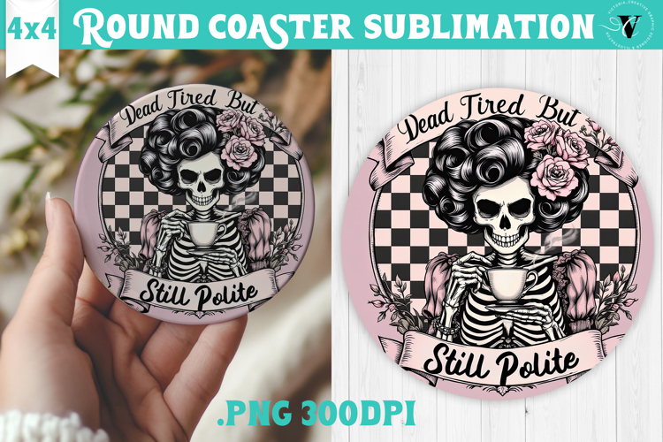 Round Coasters | Checkered | Retro Halloween