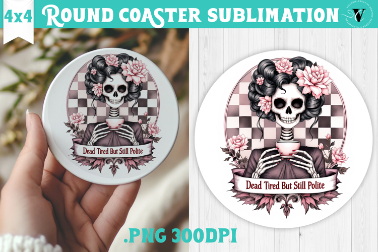Round Coasters | Checkered | Retro Halloween