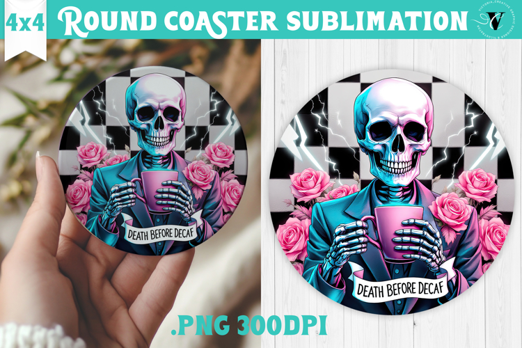 Round Coasters | Checkered | Retro Halloween