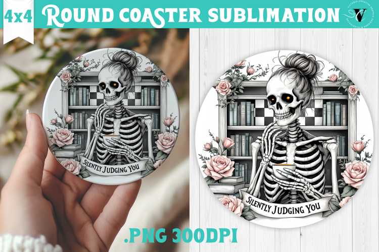 Round Coasters | Checkered | Retro Halloween