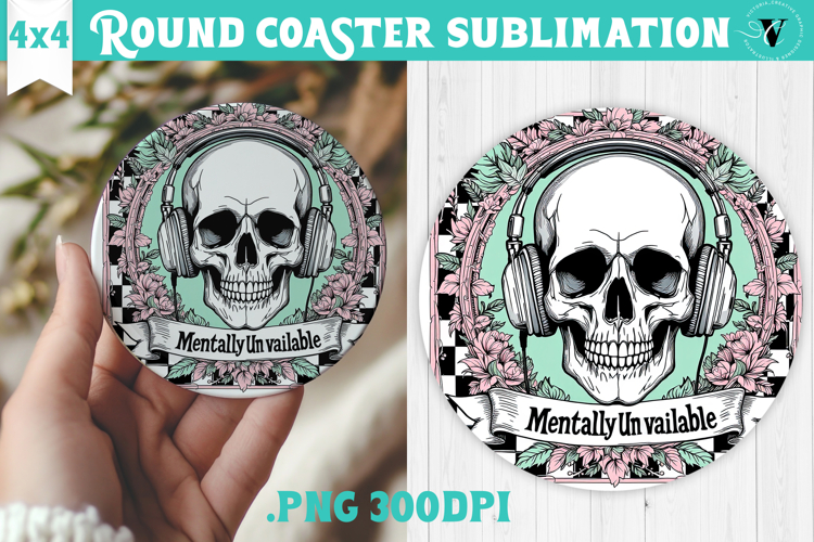Round Coasters | Checkered | Retro Halloween