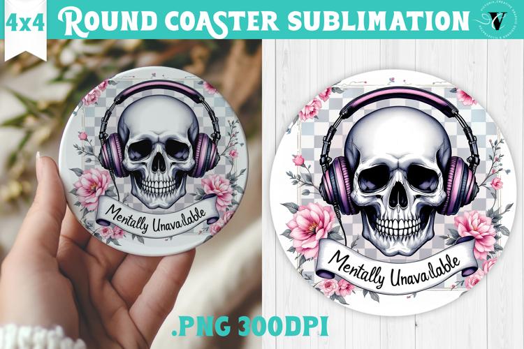 Round Coasters | Checkered | Retro Halloween