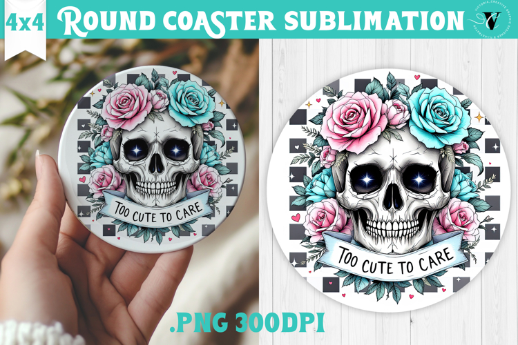 Round Coasters | Checkered | Retro Halloween