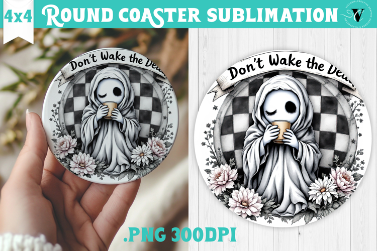 Round Coasters | Checkered | Retro Halloween