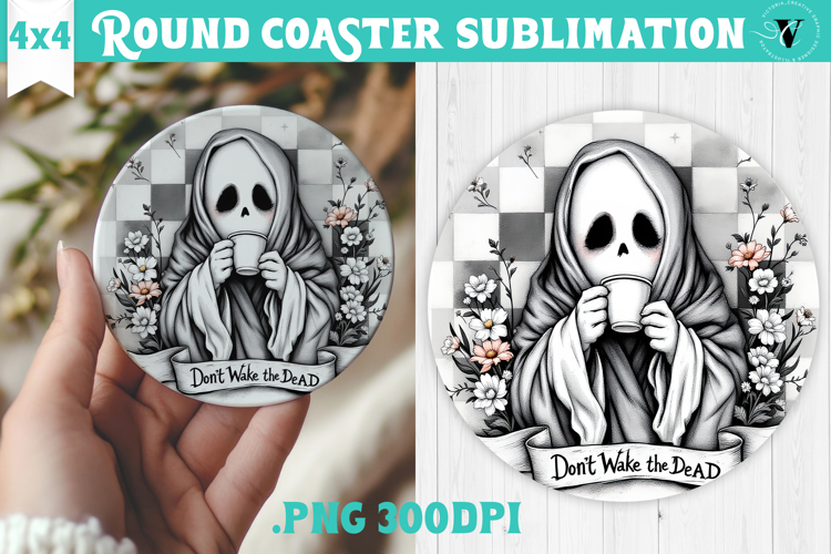Round Coasters | Checkered | Retro Halloween