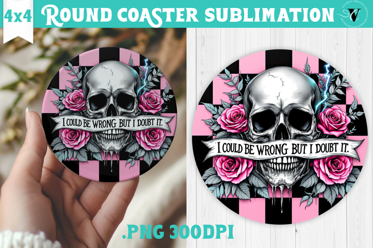 Round Coasters | Checkered | Retro Halloween