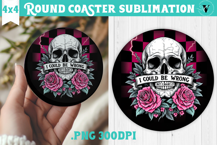 Round Coasters | Checkered | Retro Halloween