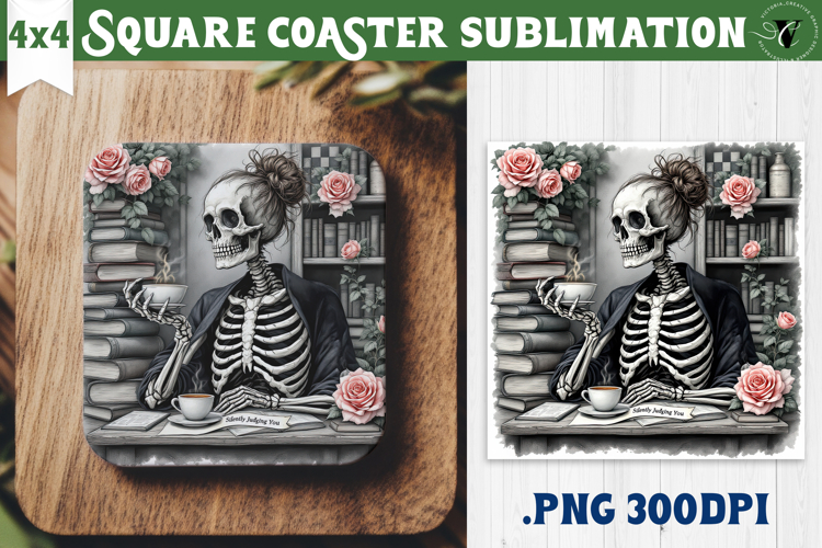 Square Coasters | Checkered | Retro Halloween