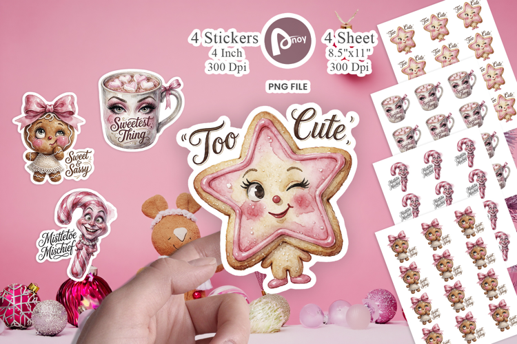 Cheeky Sassy Pink Holiday Sweets Sticker