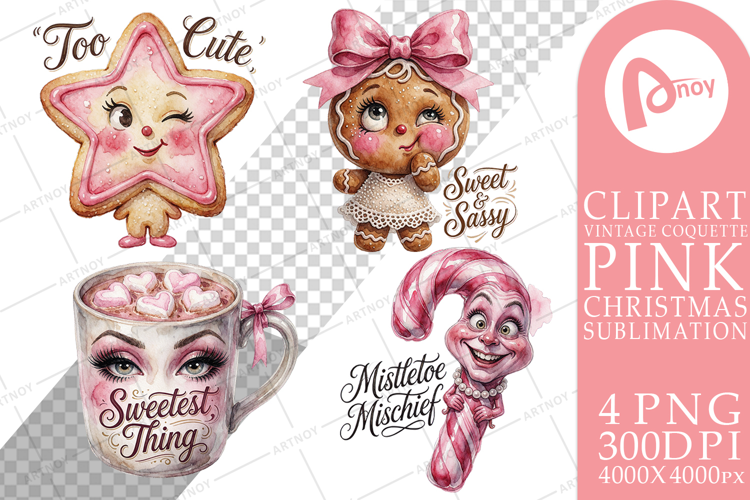Sassy Pink Holiday Sweets Sublimation
