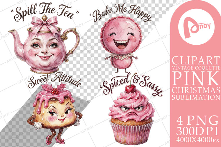 Sassy Pink Holiday Sweets Sublimation example image 1
