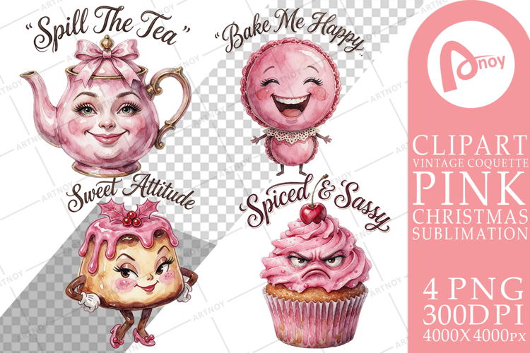 Sassy Pink Holiday Sweets Sublimation