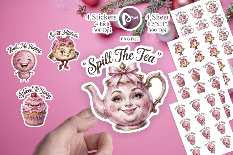 Cheeky Sassy Pink Holiday Sweets Sticker
