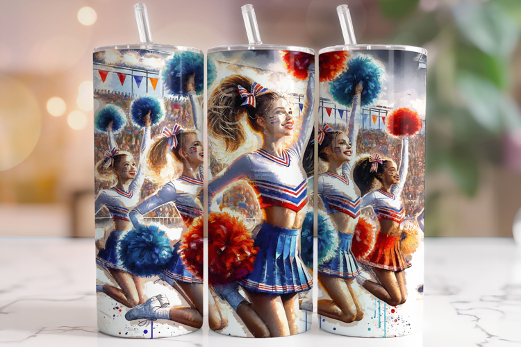 Cheer Tumbler Wrap PNG, Cheerleader Tumbler, Cheer Team PNG