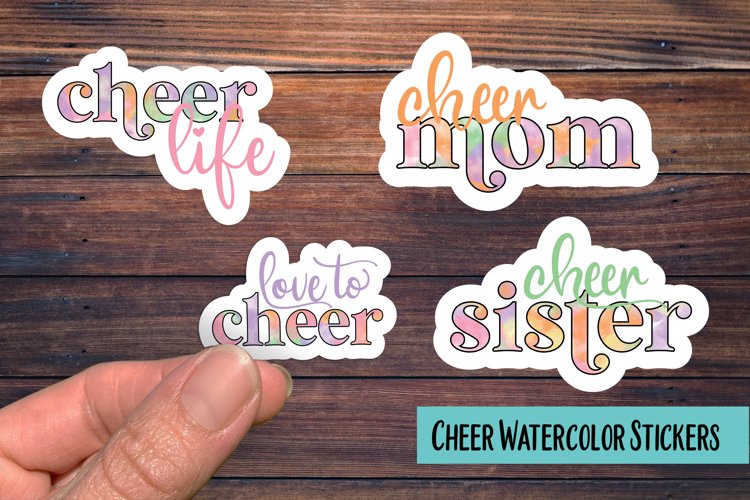 Watercolor Cheer PNG Sticker Pack