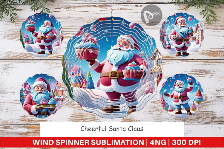 Wind Spinner Cheerful Santa Claus