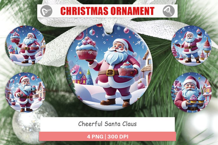Christmas Ornaments Cheerful Santa Claus