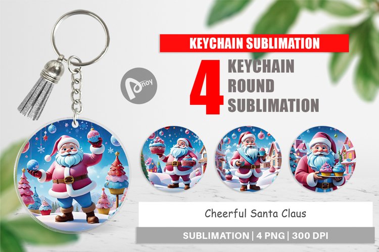 Keychain Cheerful Santa Claus