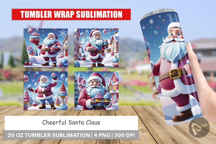 Tumbler Wrap Cheerful Santa Claus