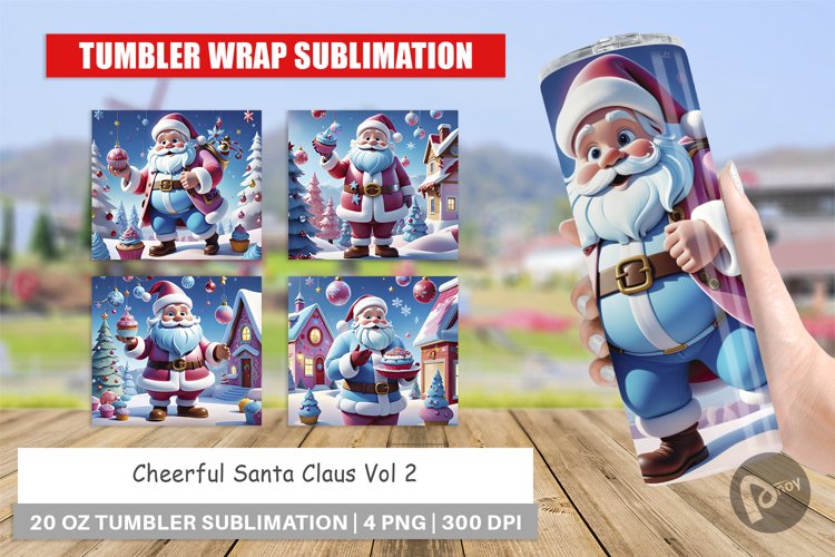 Tumbler Wrap Cheerful Santa Claus