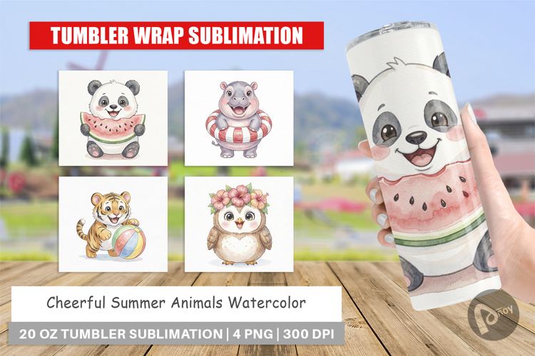 Cheerful Summer Animals Tumbler