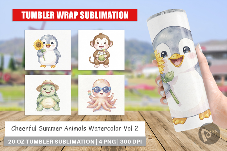 Cheerful Summer Animals Tumbler