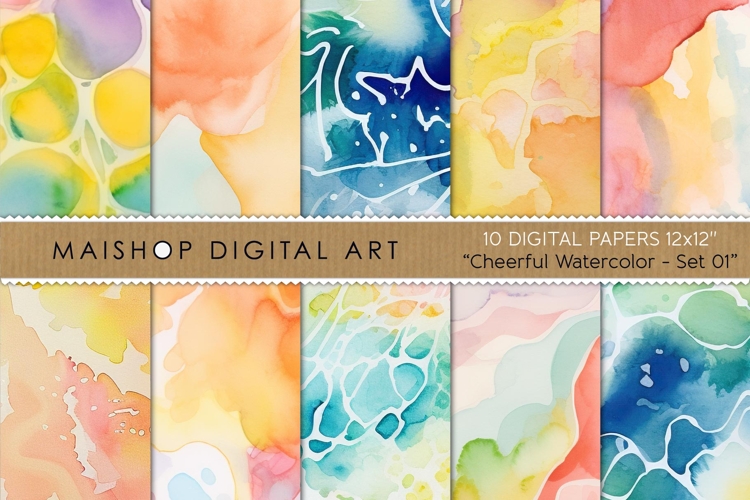 Cheerful Watercolor Seamless Backgrounds Pack