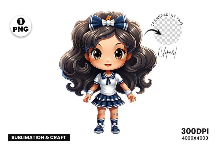 Cheerleader Girl Sublimation PNG | Cheerleader Clipart PNG