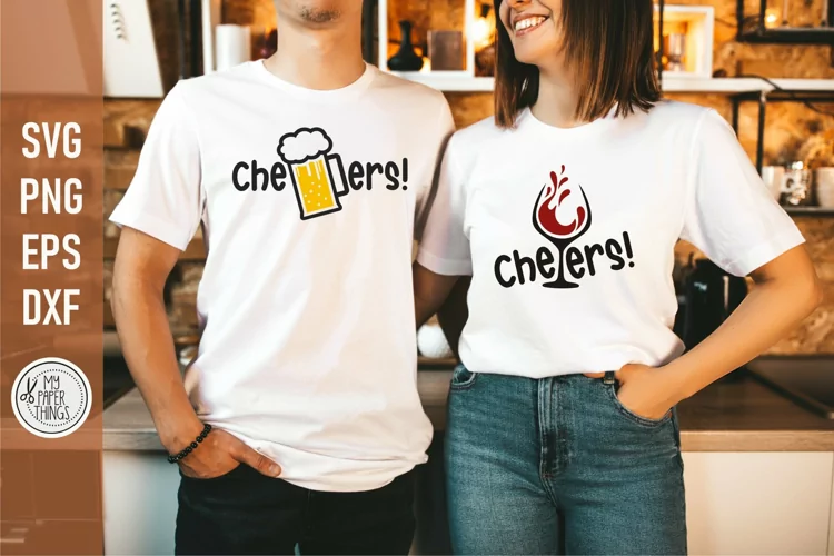 Cheers Couple Shirts SVG|His and Her SVG
