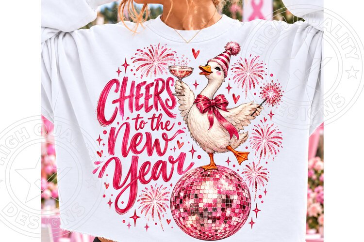 Cheers to the New Year Goose PNG example image 1