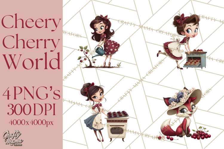 Cherry Mini World Clipart, PNG, Baking & Gardening Clip Art