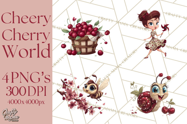 Cherry Mini World Clipart, PNG, Baking & Gardening Clip Art