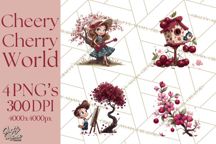 Cherry Mini World Clipart, PNG, Baking & Gardening Clip Art