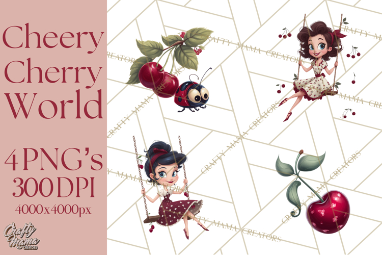 Cherry Mini World Clipart, PNG, Baking & Gardening Clip Art