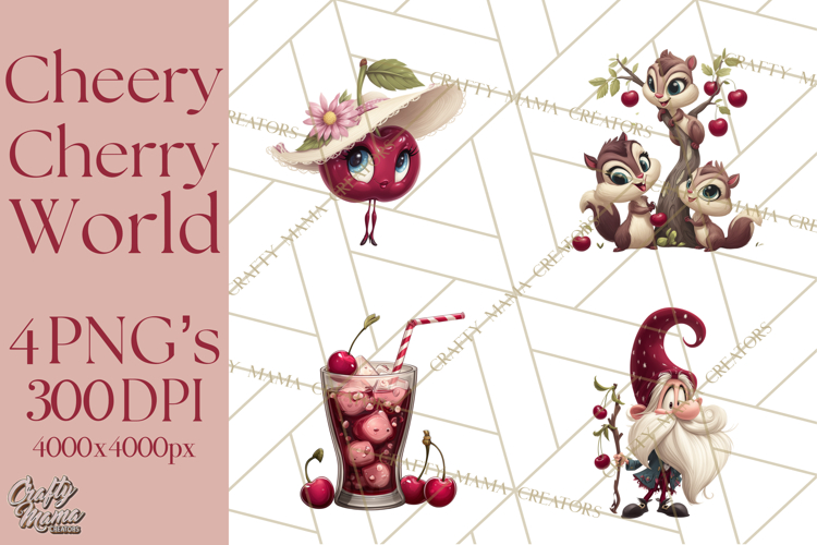 Cherry Mini World Clipart, PNG, Baking & Gardening Clip Art