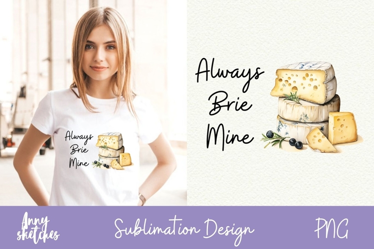 Brie French Cheese Sublimation Design Paris PNG Clipart