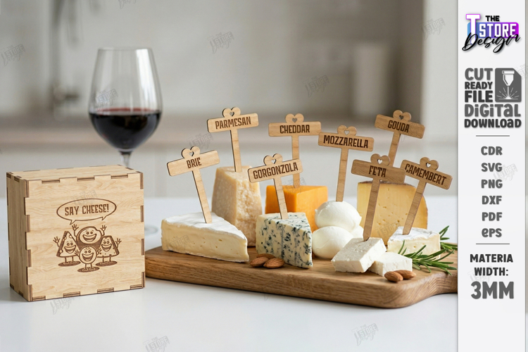 Cheese Marker Stakes with Storage Box Laser Cut Kit | CNC example image 1
