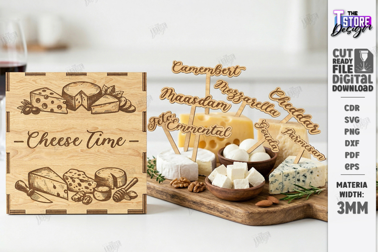 Cheese Marker Stakes with Storage Box Laser Cut Kit | CNC example image 1