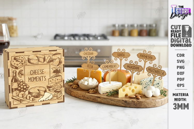 Cheese Marker Stakes with Storage Box Laser Cut Kit | CNC example image 1
