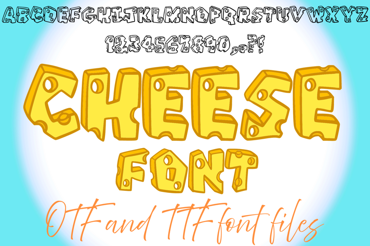 Cheese Typeface Lettering ABC Text Font Cheesy OTF Sponge