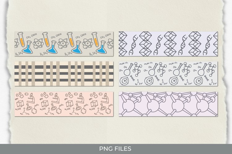 Chemistry Seamless Pattern Strips example image 1