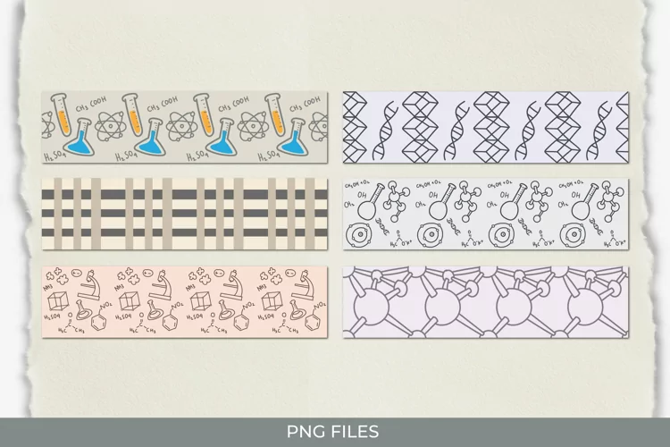 Chemistry Seamless Pattern Strips
