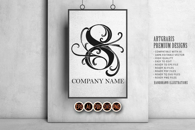 Cherishing vintage elegant number 8 monogram logo outline